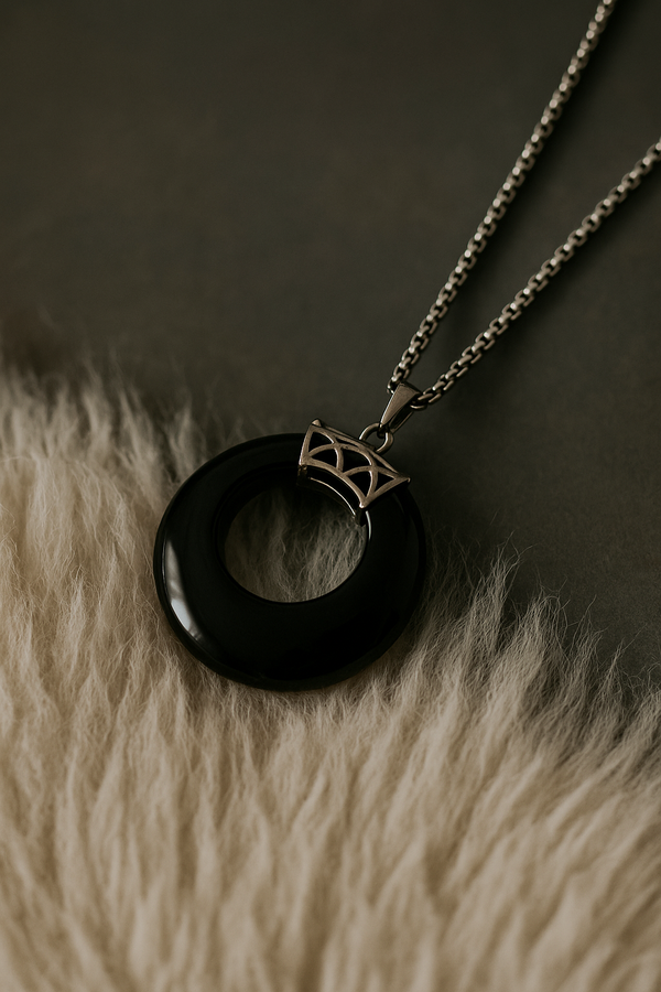 Black Moon Pendant Necklace