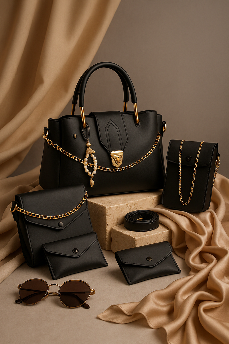 5-Piece Pink Handbag Set