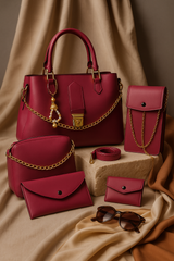 5-Piece Pink Handbag Set